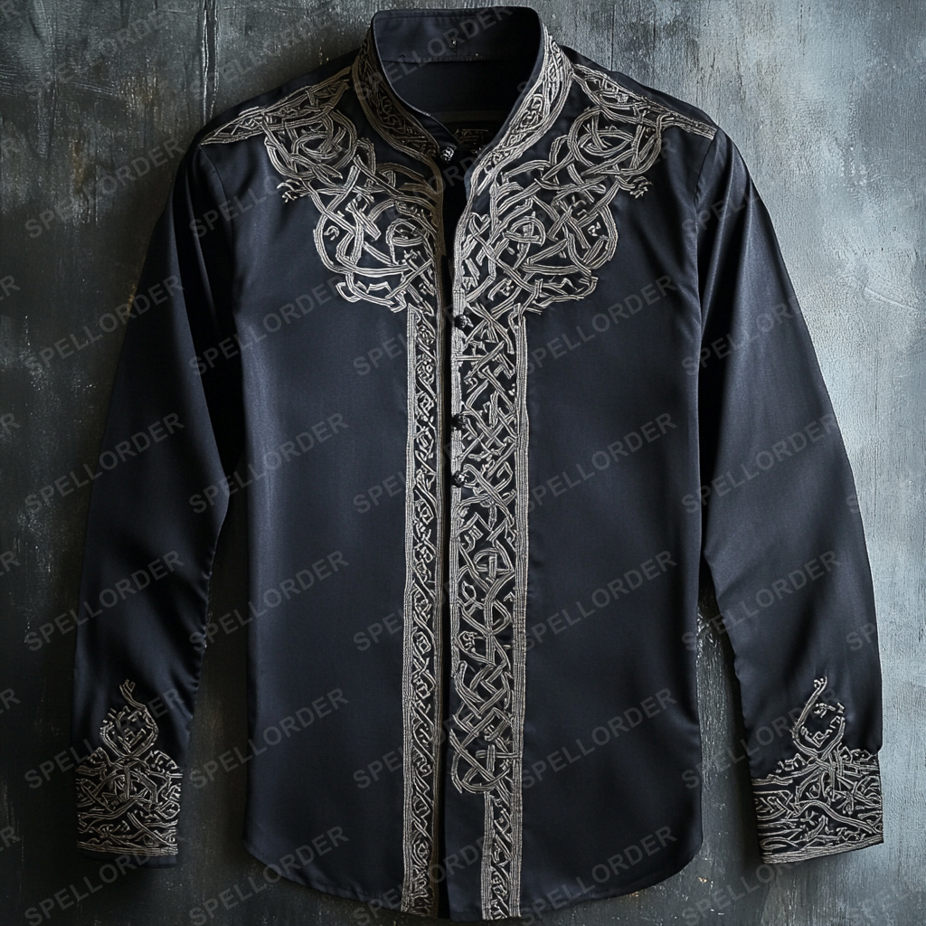 Luxury classic viking style outdoor vacation business casual long sleeve shirt