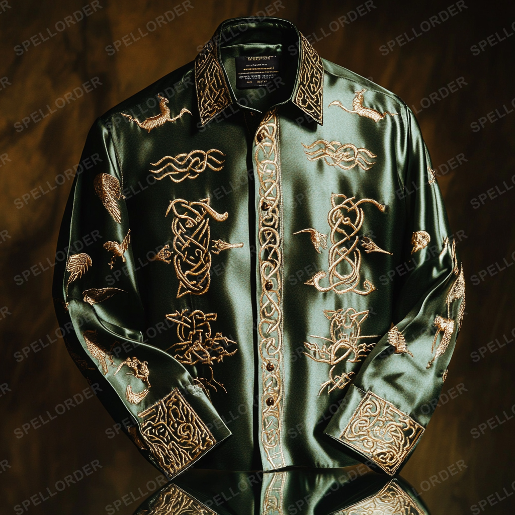 Luxury classic viking style outdoor vacation business casual long sleeve shirt