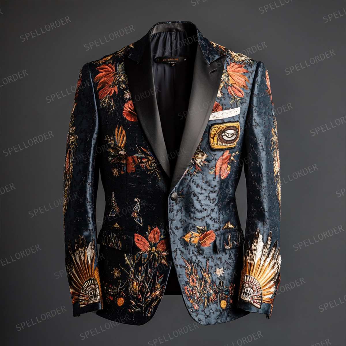 Men's Luxury Embroidery Business Casual Fashion Blazer Jacket Suit  Jacke Anzug