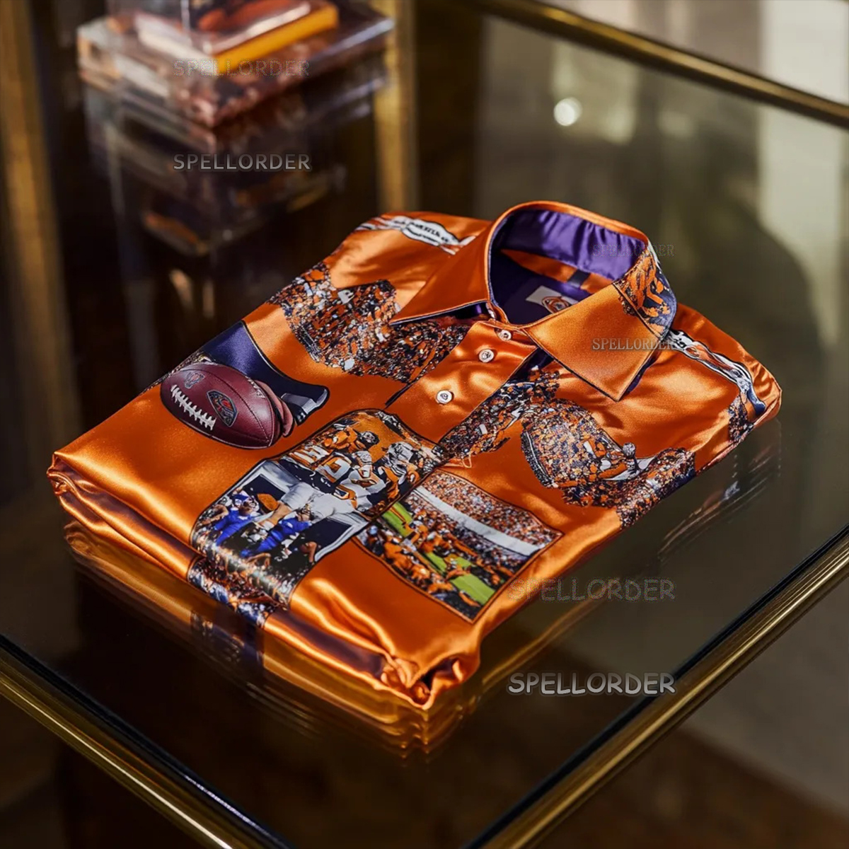 Perfect Fit Comfortable Luxurious Super Bowl Exclusive Design Pattern Casual vacation Long Sleeve Shirt