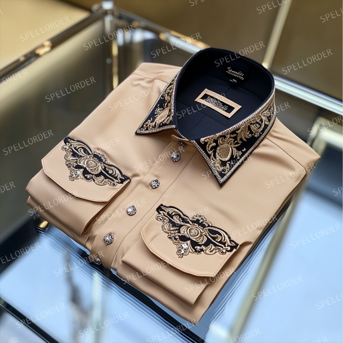 Western luxury exclusive design classic business vacation casual shirt