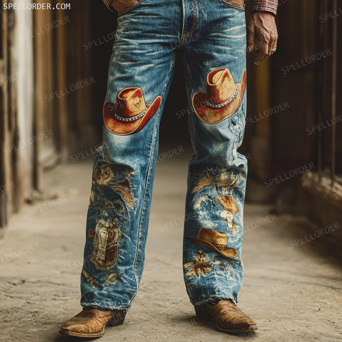 American western style jeans 