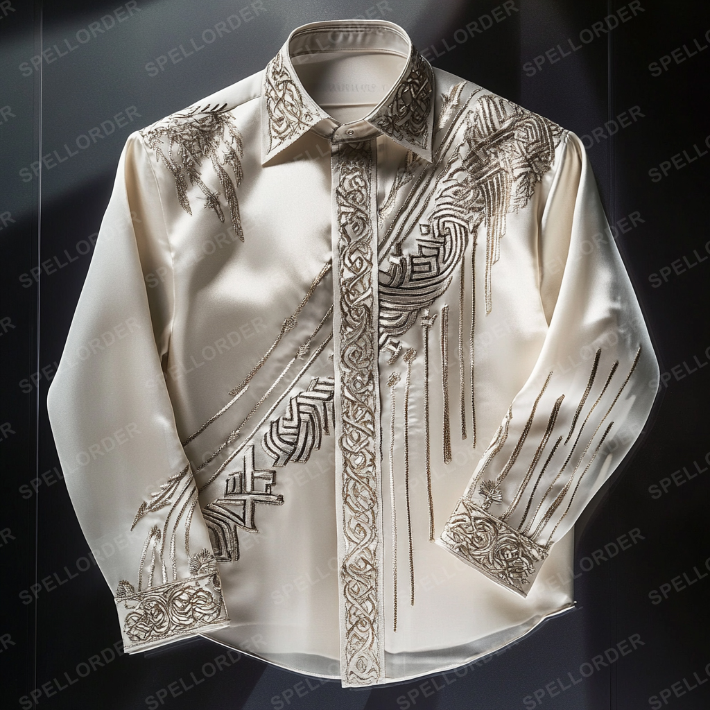 Luxury classic viking style outdoor vacation business casual long sleeve shirt