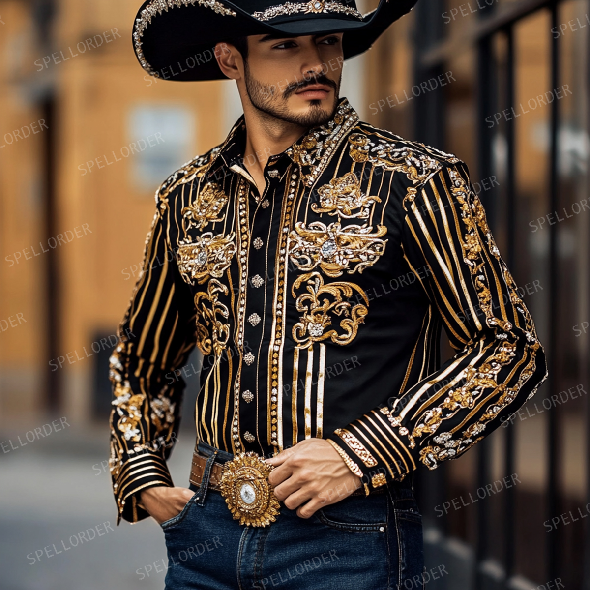 Western luxury exclusive design classic business vacation casual long sleeves shirt