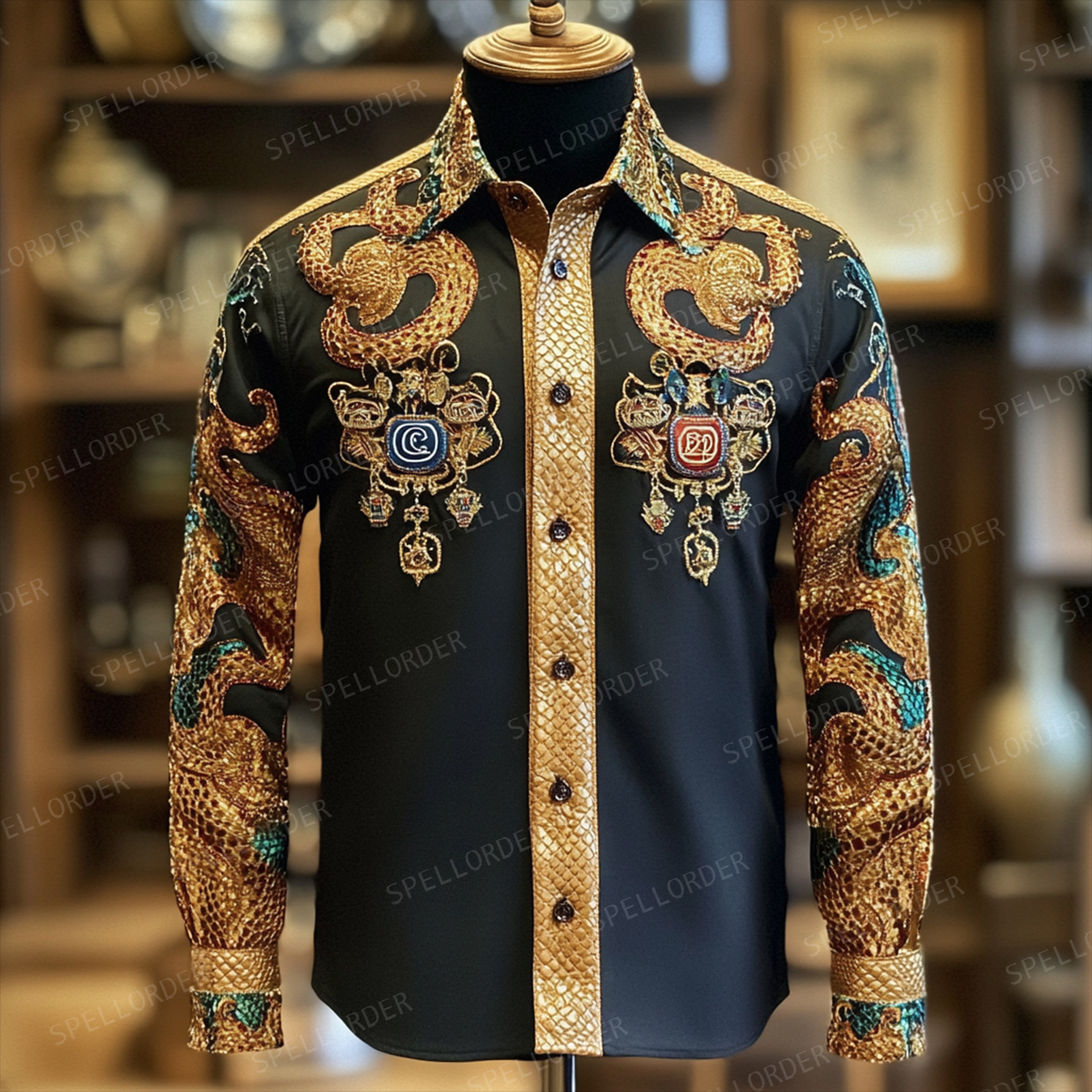 Western luxury exclusive design classic business vacation casual long sleeves shirt