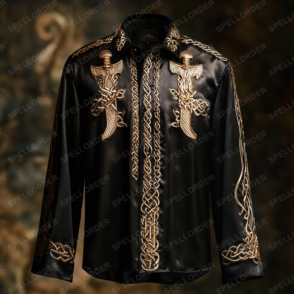 Luxury classic viking style outdoor vacation business casual long sleeve shirt
