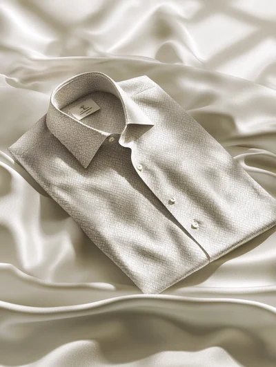 High Elasticity Soft Unique Men's Satin Luxe Print Short Sleeve Button Shirt