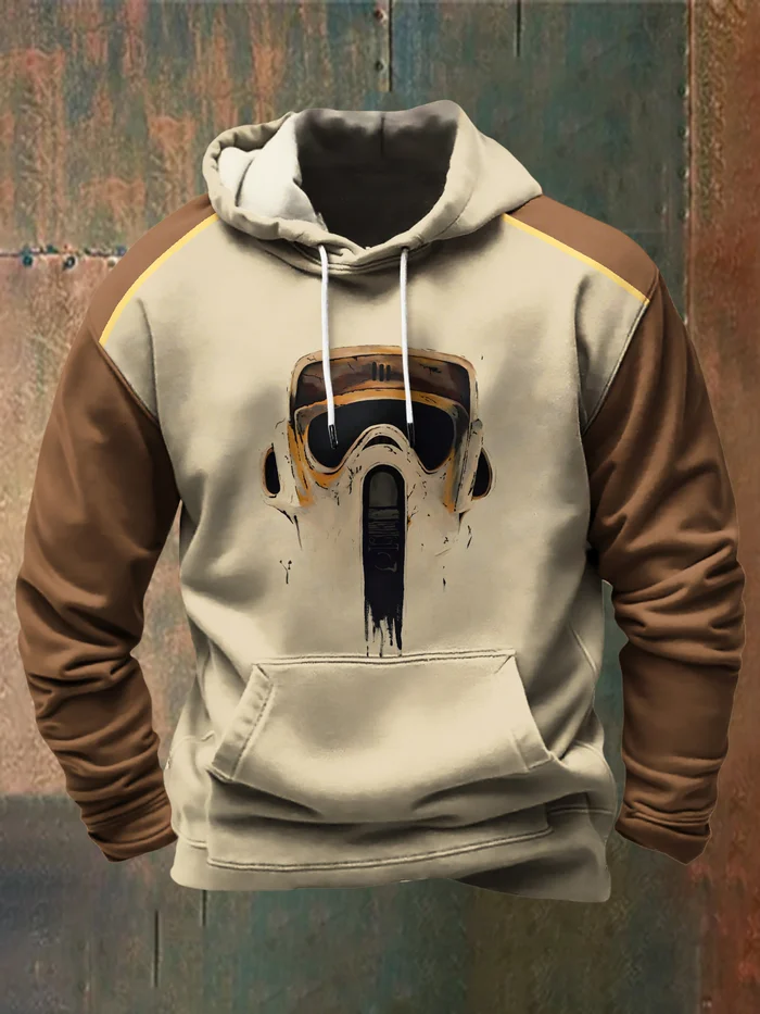 Men's Casual Planet Art Print Hoodie