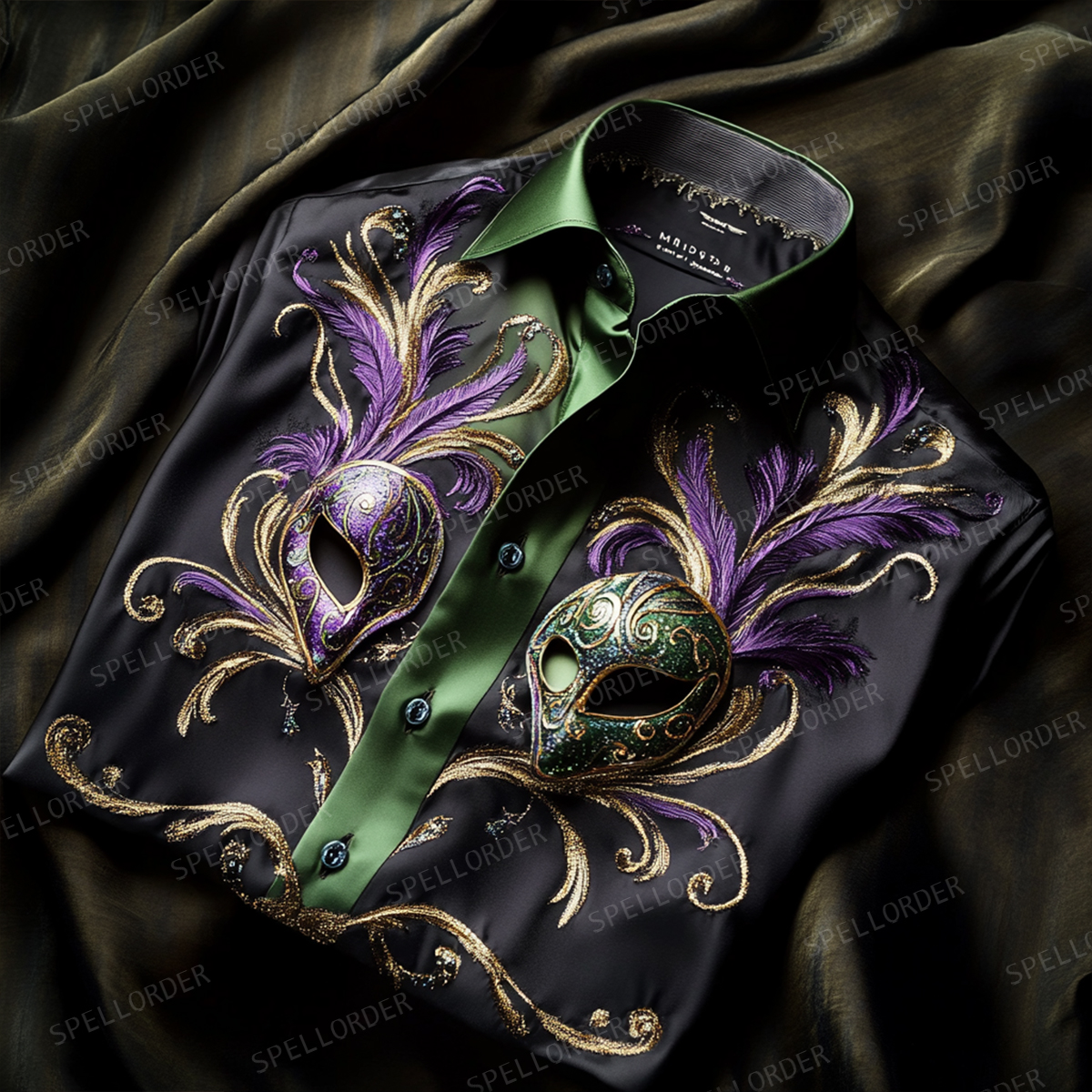 Men Elegance Luxurious Mardi Gras Shirt 