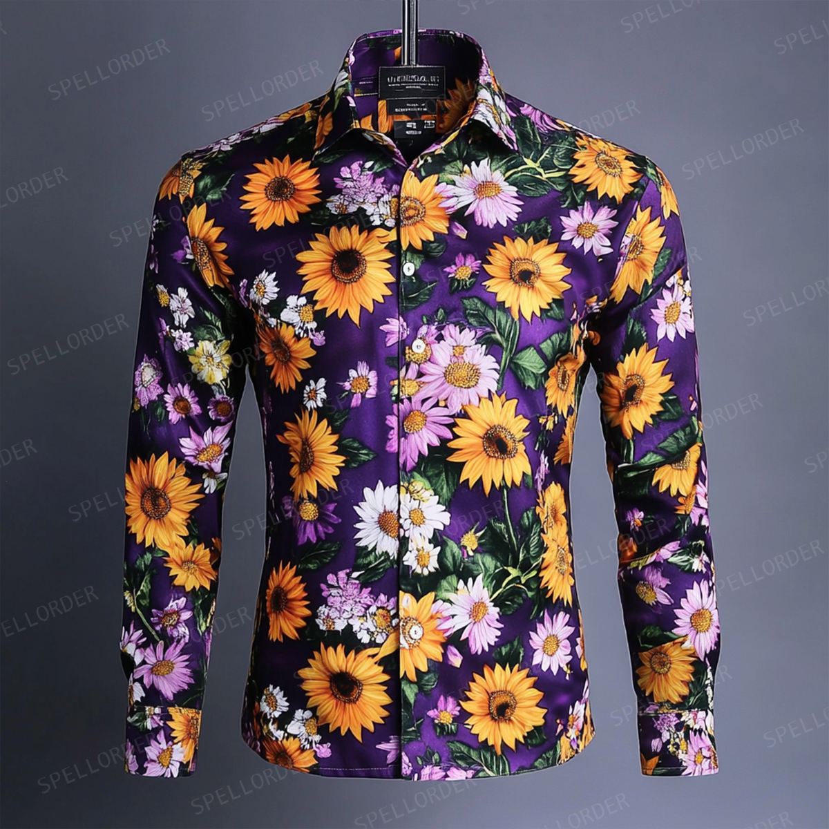 Spring Fashion Business Casual Floral Pattern Resort Shirt