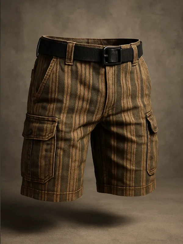 Men's Retro Outdoor American western style Multi-Purpose Cargo Shorts