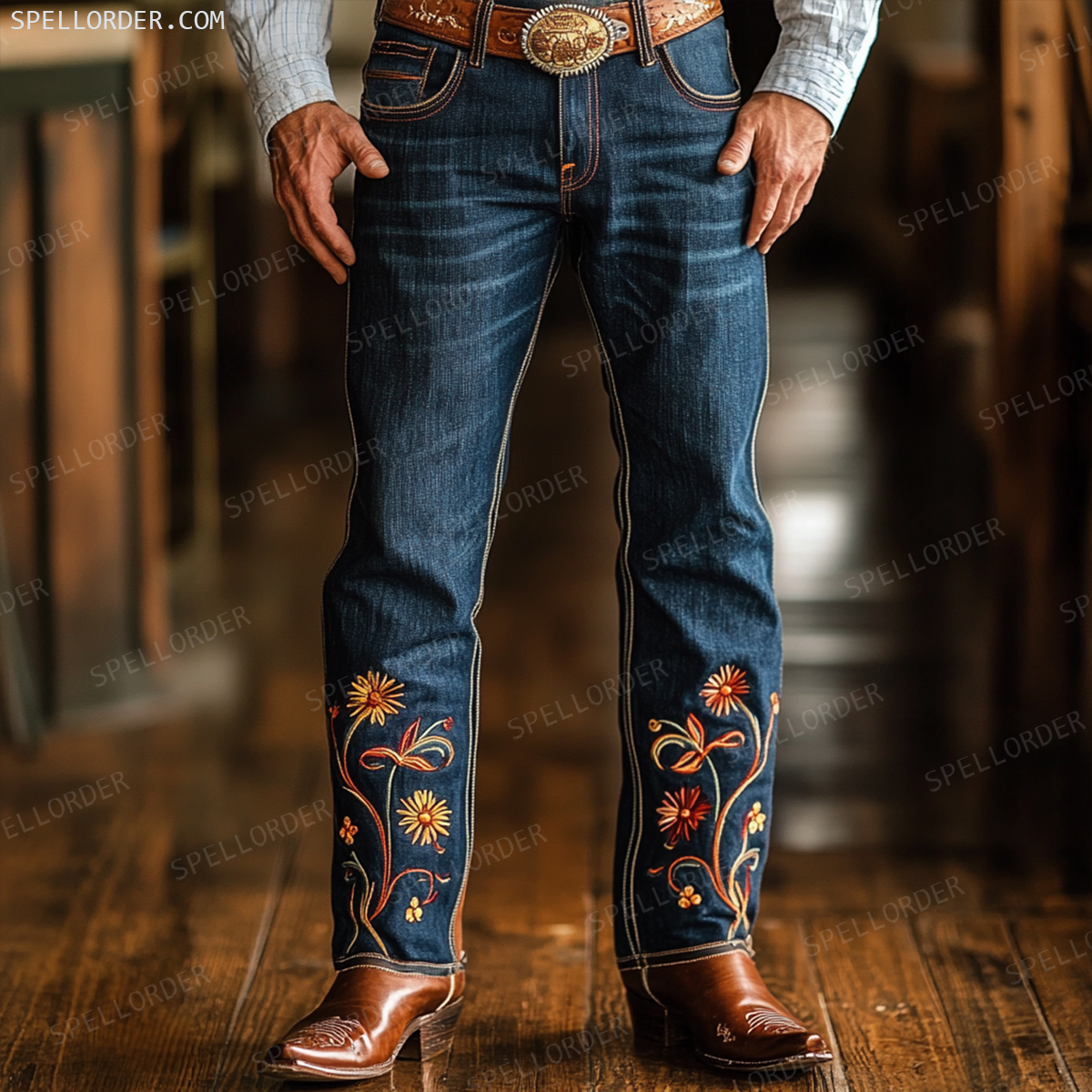 American western style jeans 