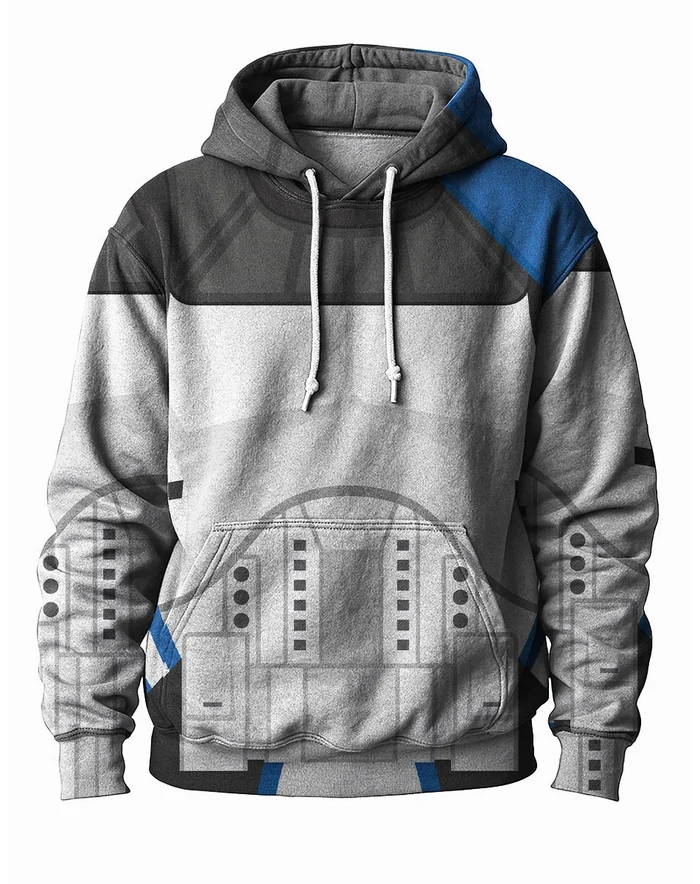 Men's Casual Planet Art Print Hoodie