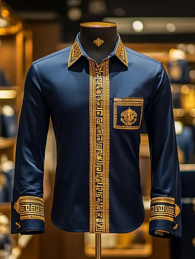 Men's Satin Luxe Long Sleeve Button Down Shirt