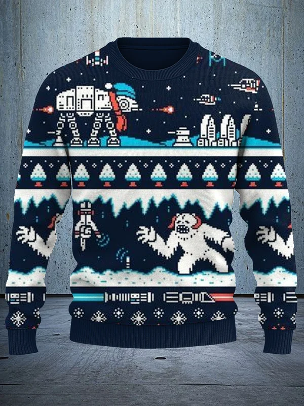 Fun Print Christmas Pullover Sweatshirt