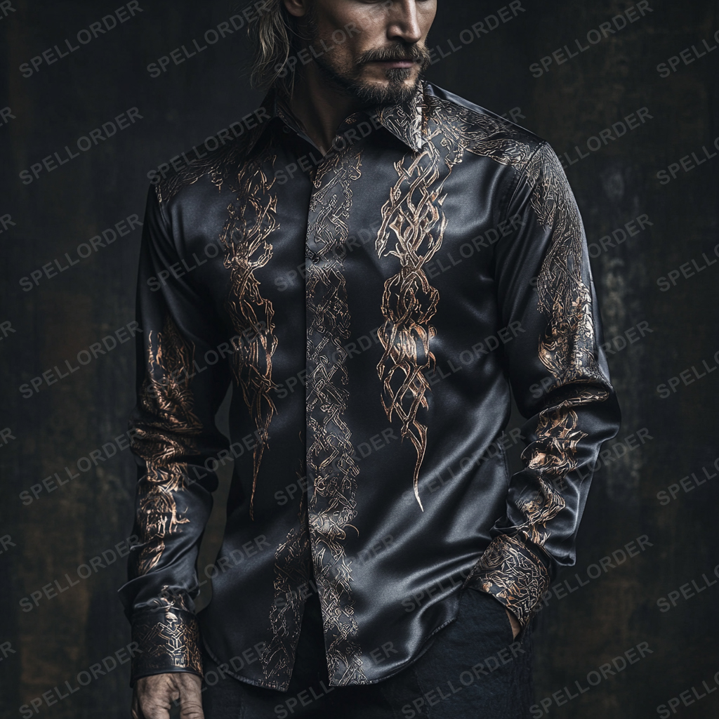 Luxury classic viking style outdoor vacation business casual long sleeve shirt
