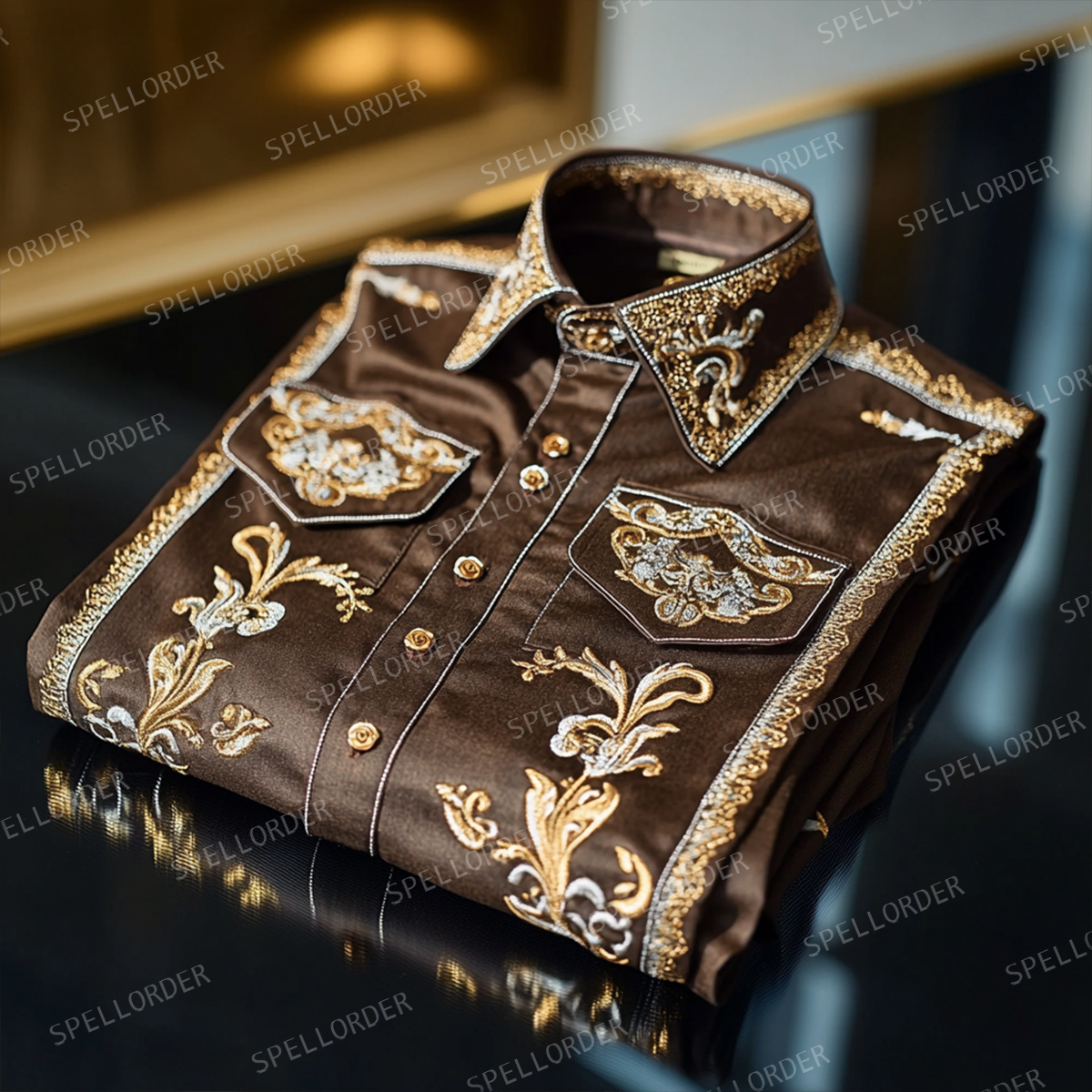 Western luxury exclusive design classic business vacation casual shirt