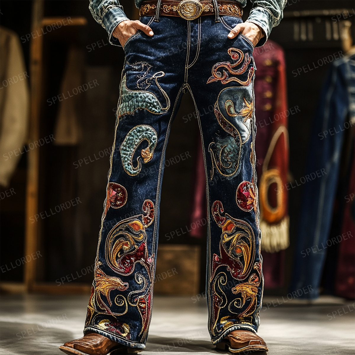 American western style jeans 
