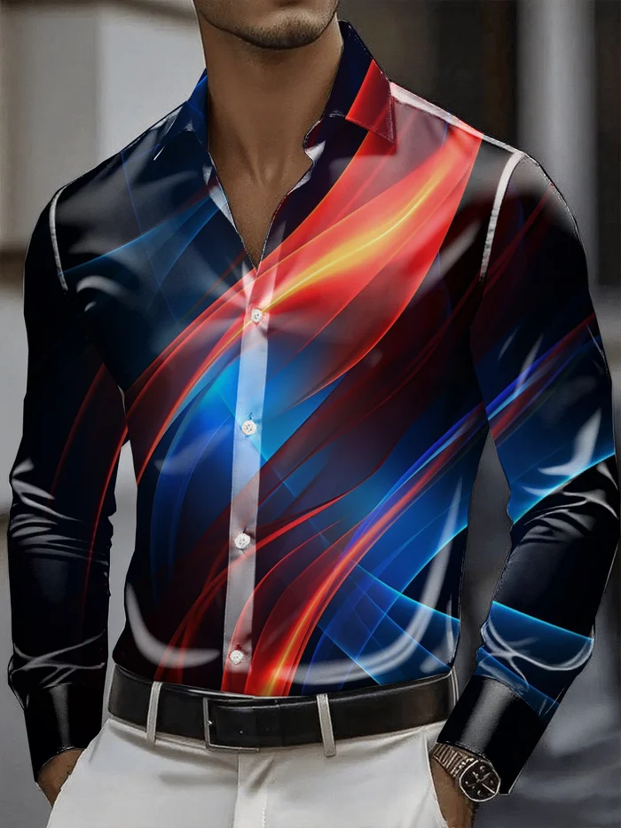 Men's Satin Luxe Long Sleeve Button Down Shirt