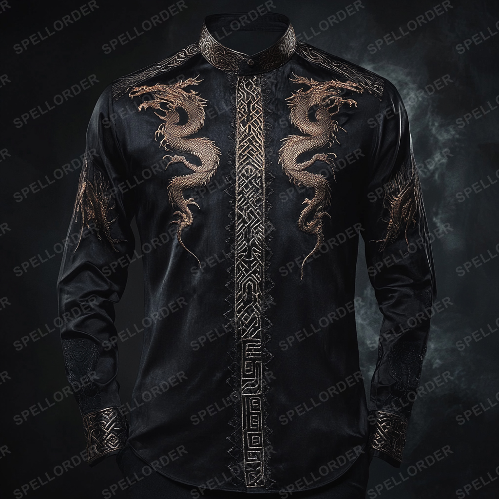Luxury classic viking style outdoor vacation business casual long sleeve shirt
