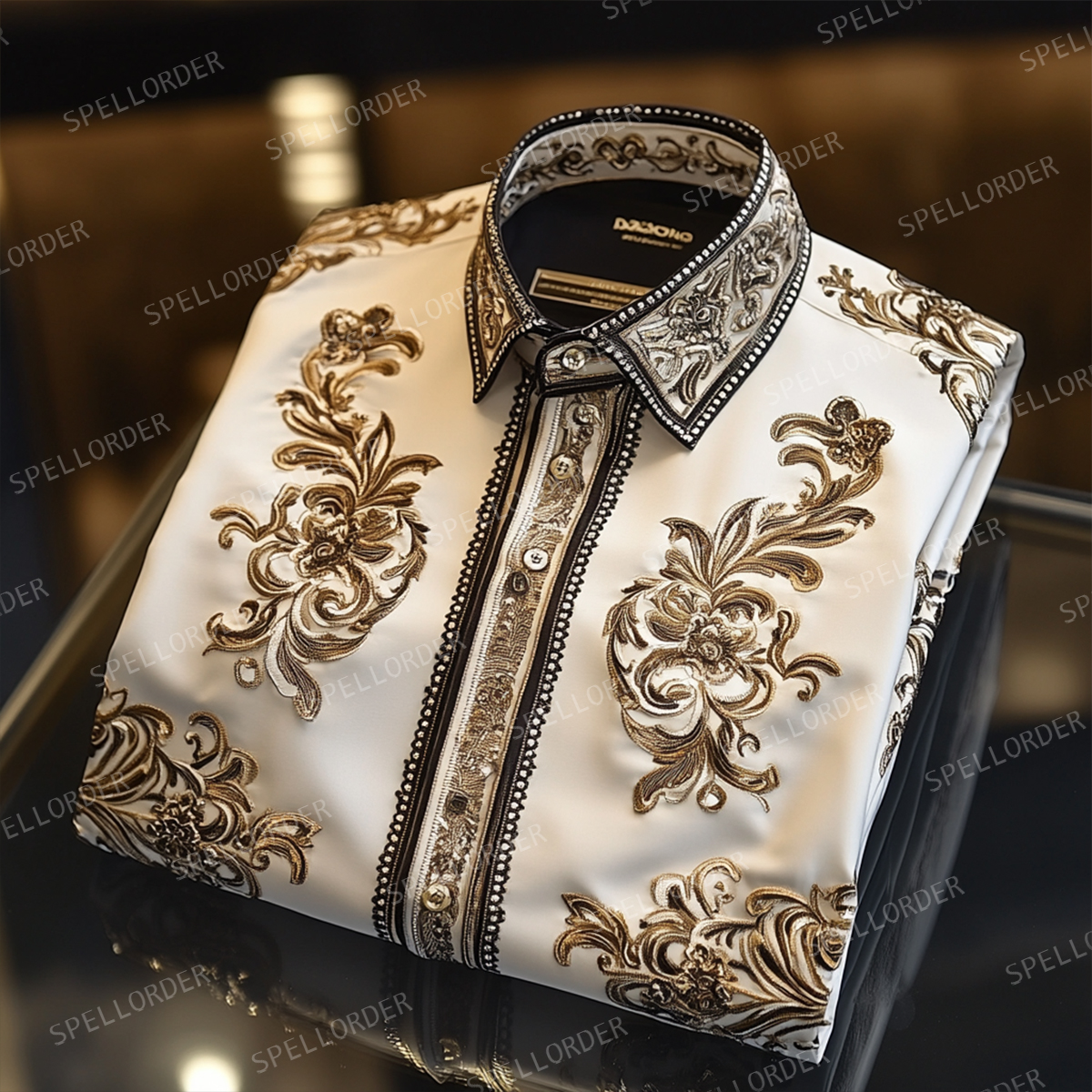 Western luxury exclusive design classic business vacation casual shirt