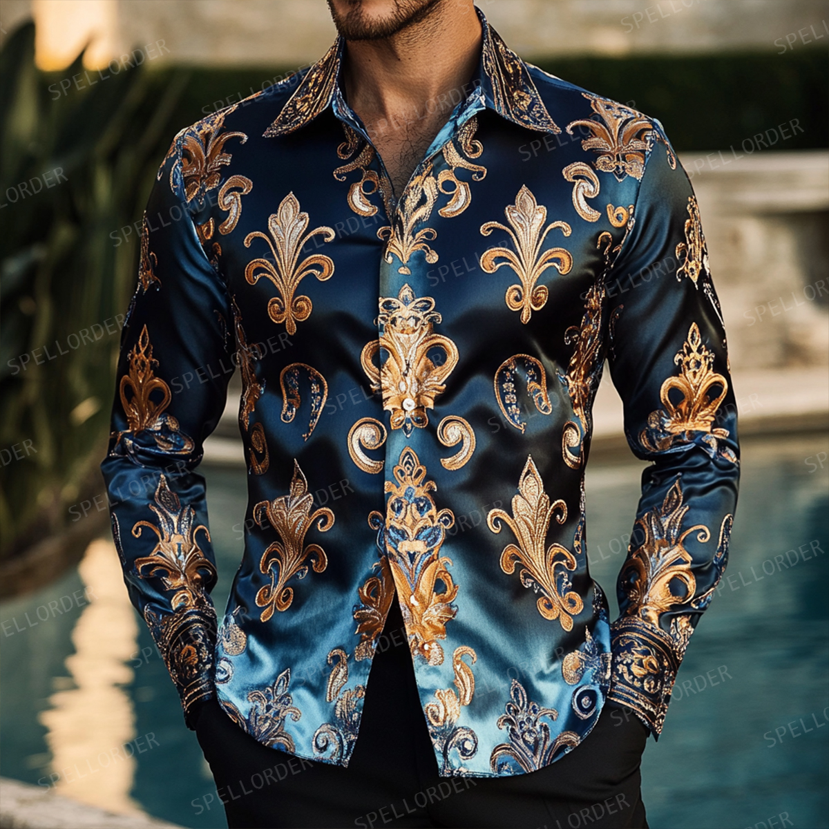 Men Elegance Luxurious Mardi Gras Shirt 