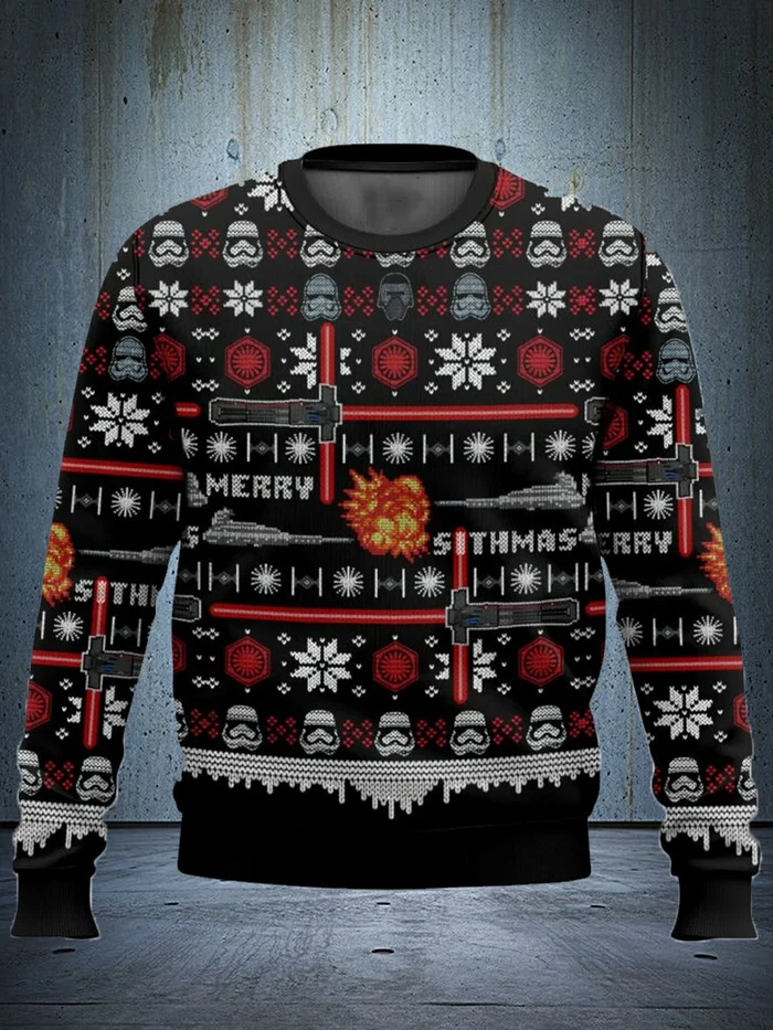 Fun Print Christmas Pullover Sweatshirt