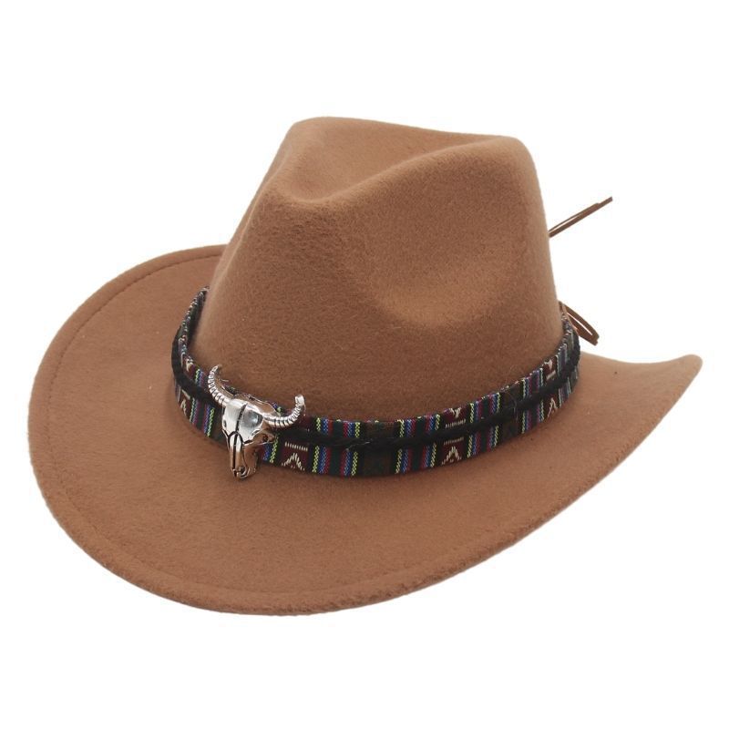 2025 New American western cowboy jazz hat felt hat men's riding outdoor travel hat