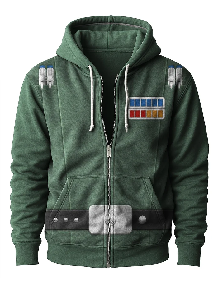 Men's Cos Planet Print Zip-up Hoodie