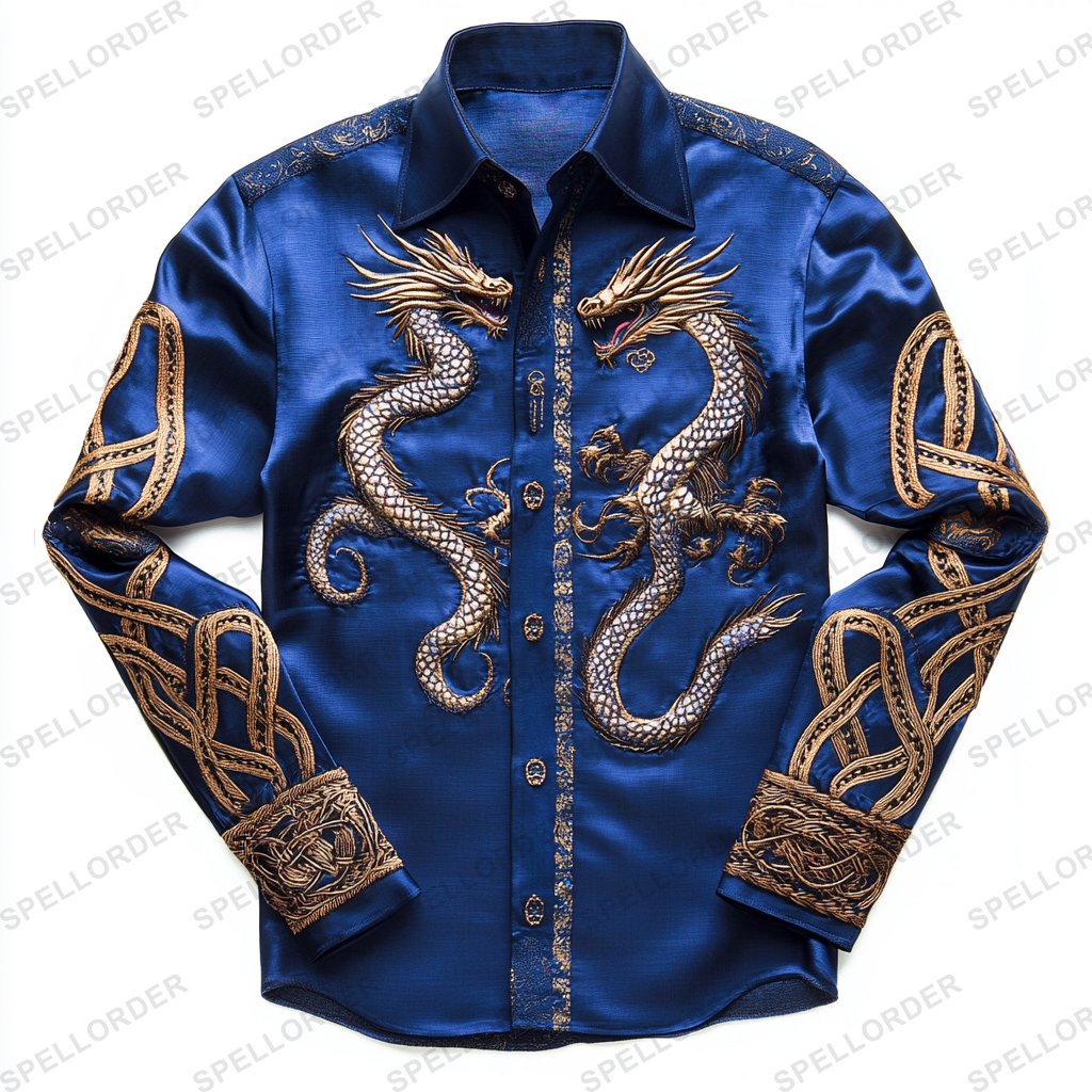 Classic viking style wrinkle-resistant formal casual long sleeve shirt