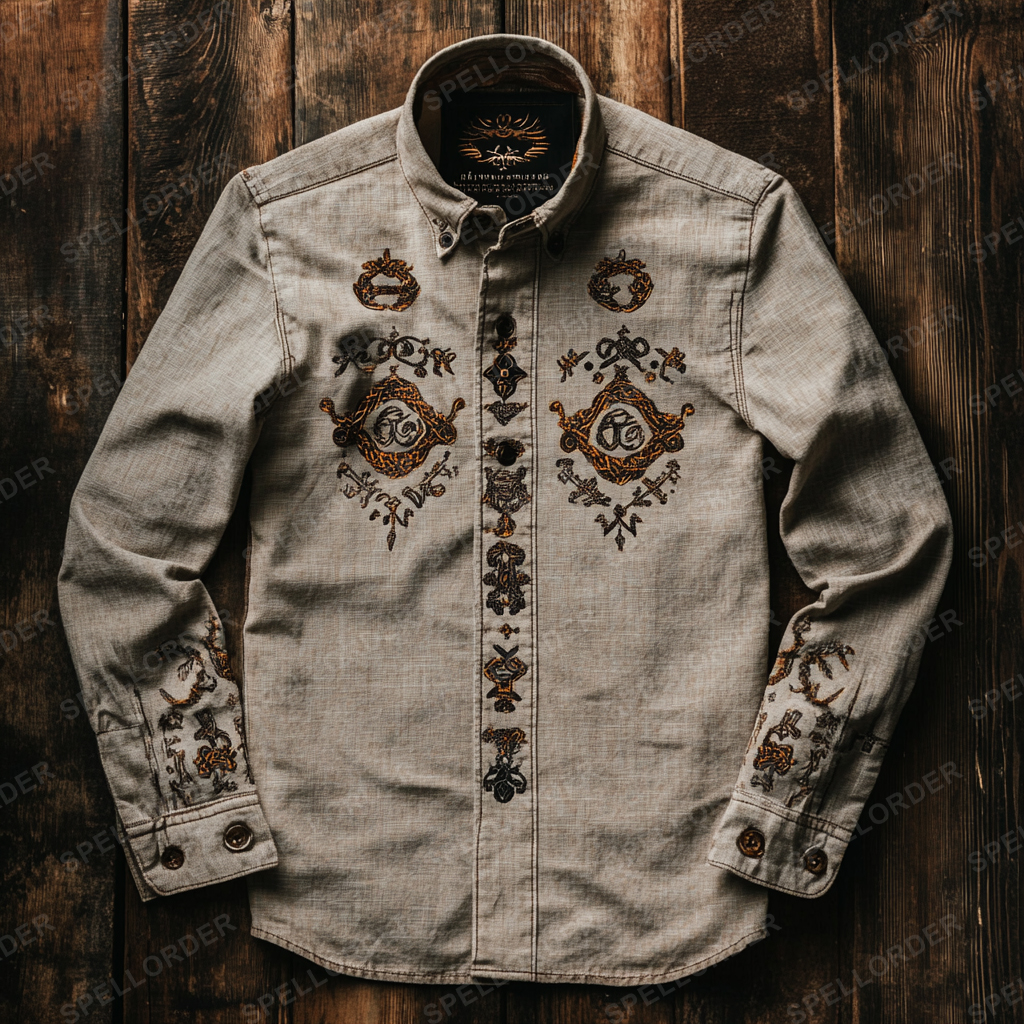 100% cotton High end comfortable Retro viking style leisure vacation long sleeve shirt