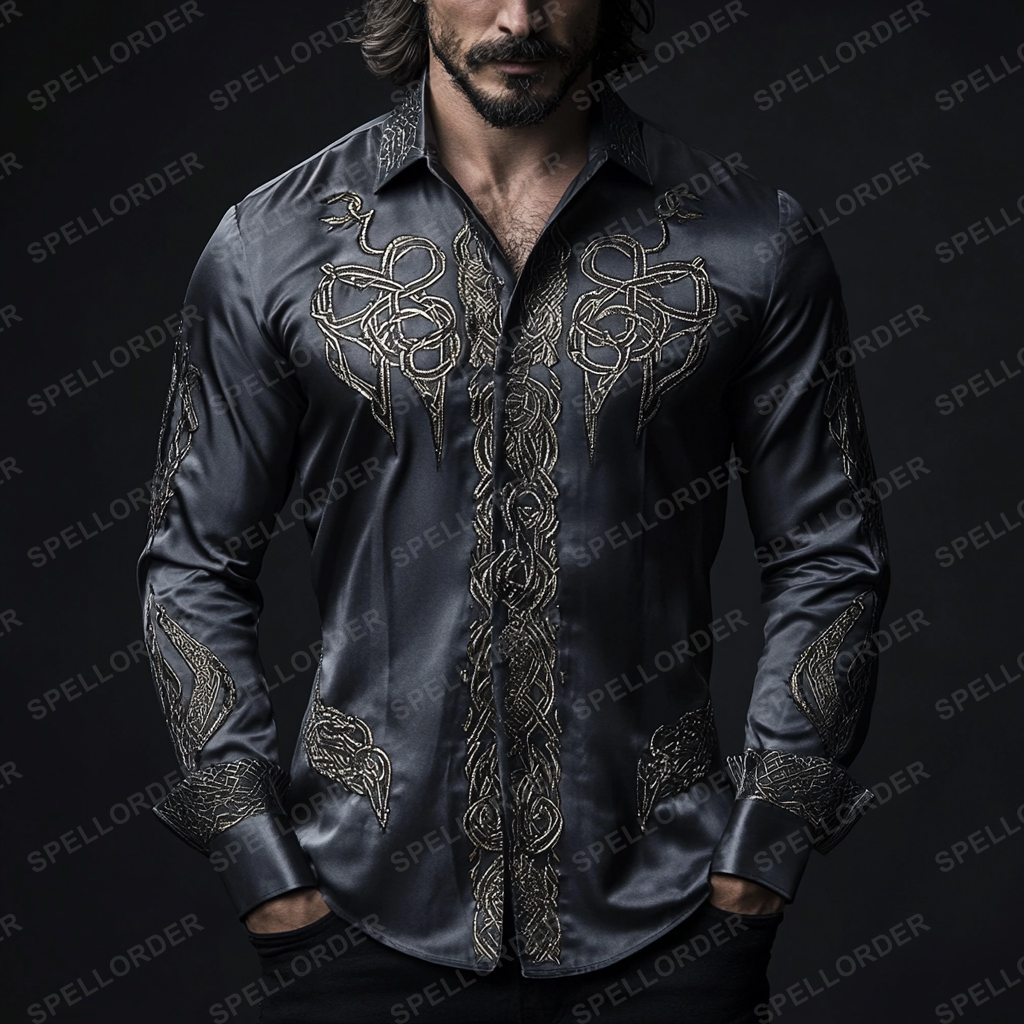 Luxury classic viking style outdoor vacation business casual long sleeve shirt