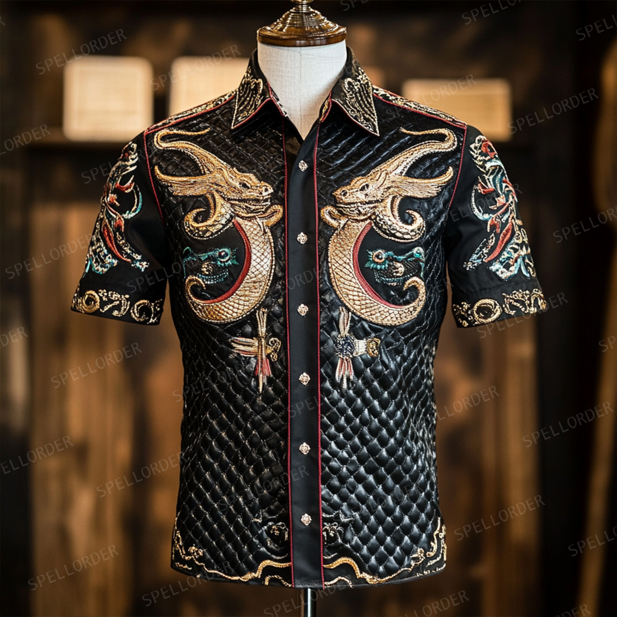 Western luxury exclusive design classic business vacation casual short sleeves shirt