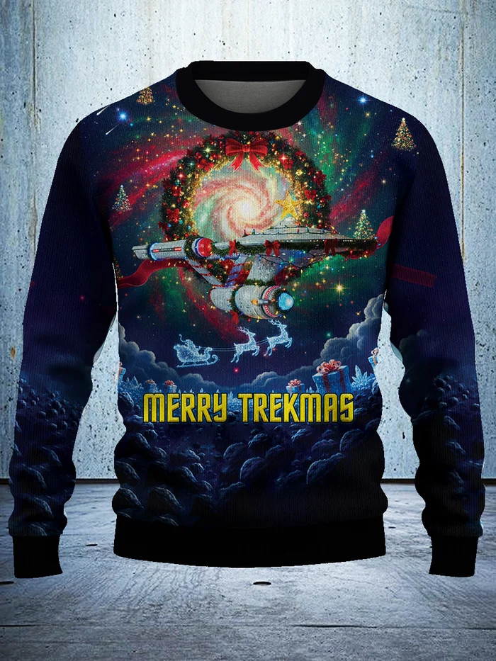 Fun Print Christmas Pullover Sweatshirt