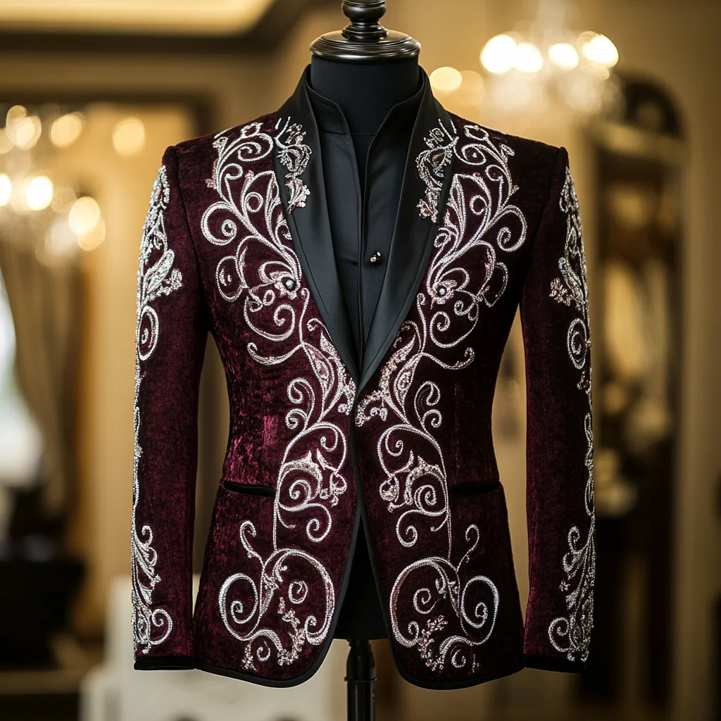 Men's Luxury Business Casual Fashion Blazer Jacket Suit