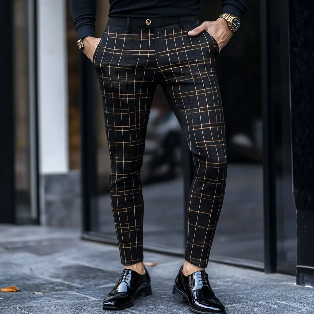 Men's fashion Slim-fit Pants Business Casual Trousers
