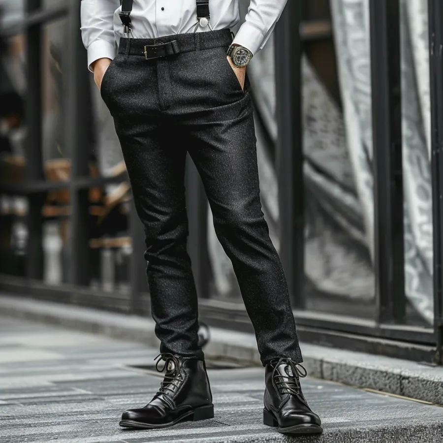 Men's fashion Slim-fit Pants Business Casual Trousers