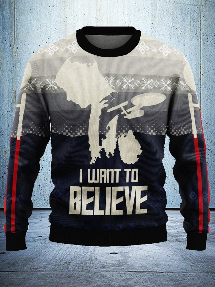 Fun Print Christmas Pullover Sweatshirt