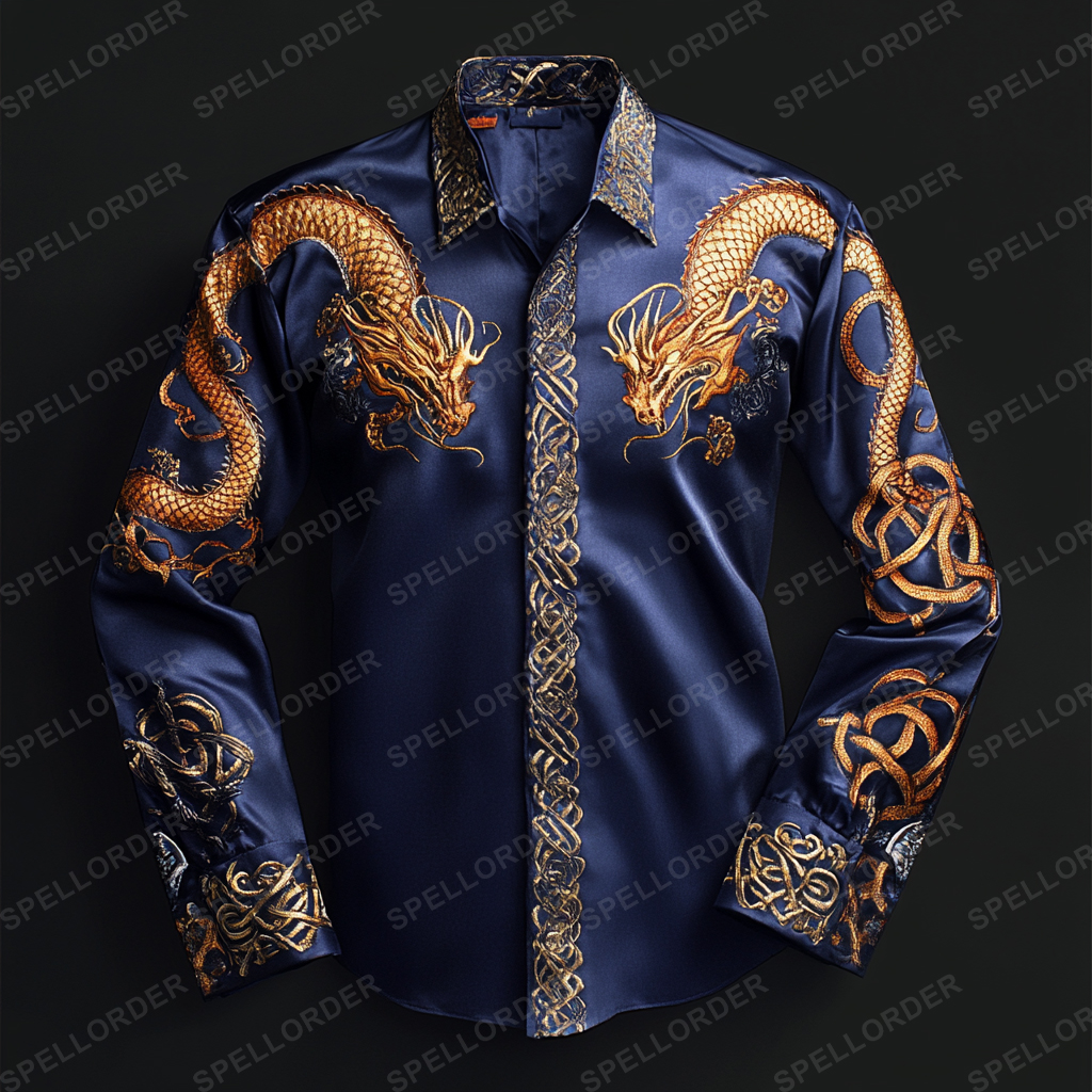 Classic viking style wrinkle-resistant formal casual long sleeve shirt