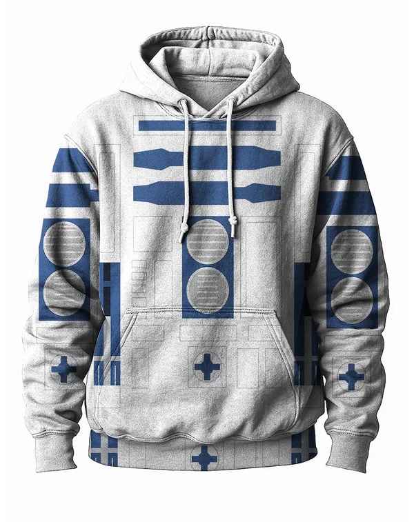 Men's Casual Planet Art Print Hoodie