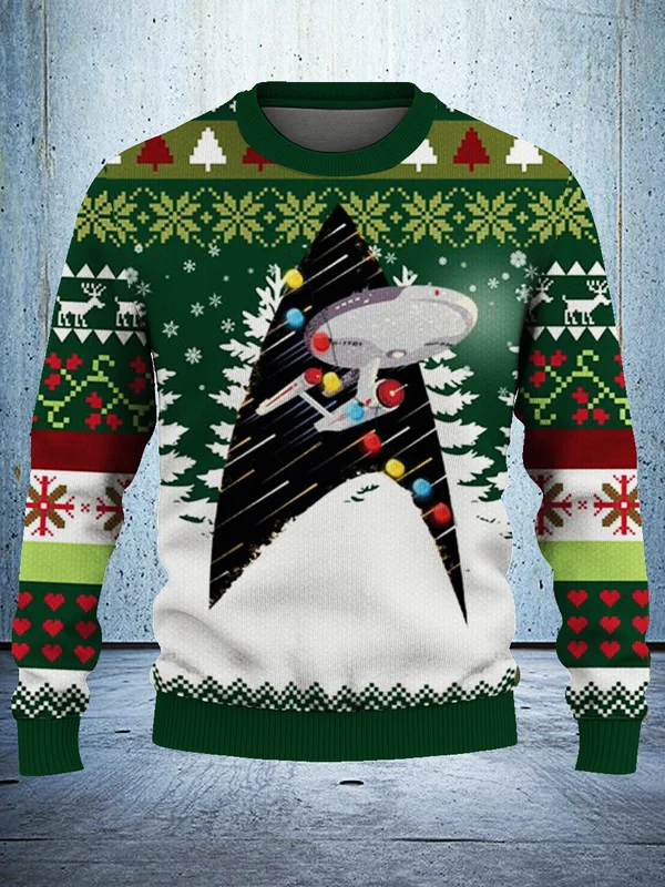 Fun Print Christmas Pullover Sweatshirt