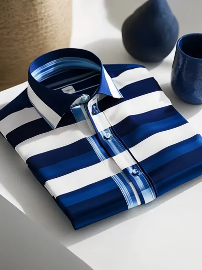 High Elasticity Soft Unique Men's Satin Luxe Print Short Sleeve Button Shirt