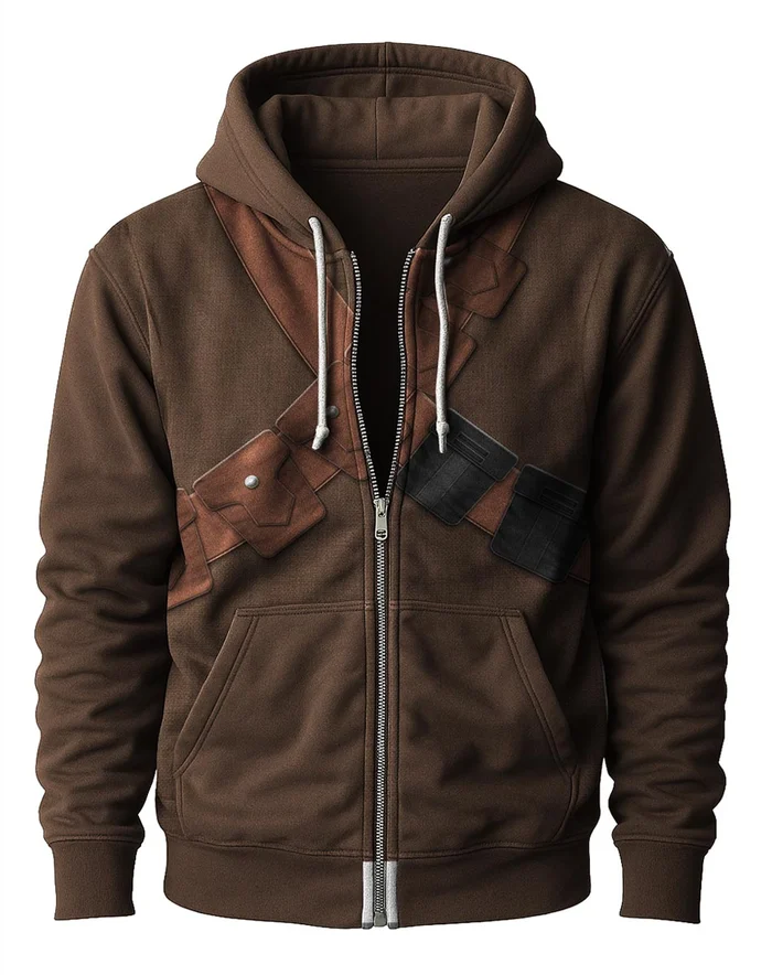 Men's Cos Planet Print Zip-up Hoodie