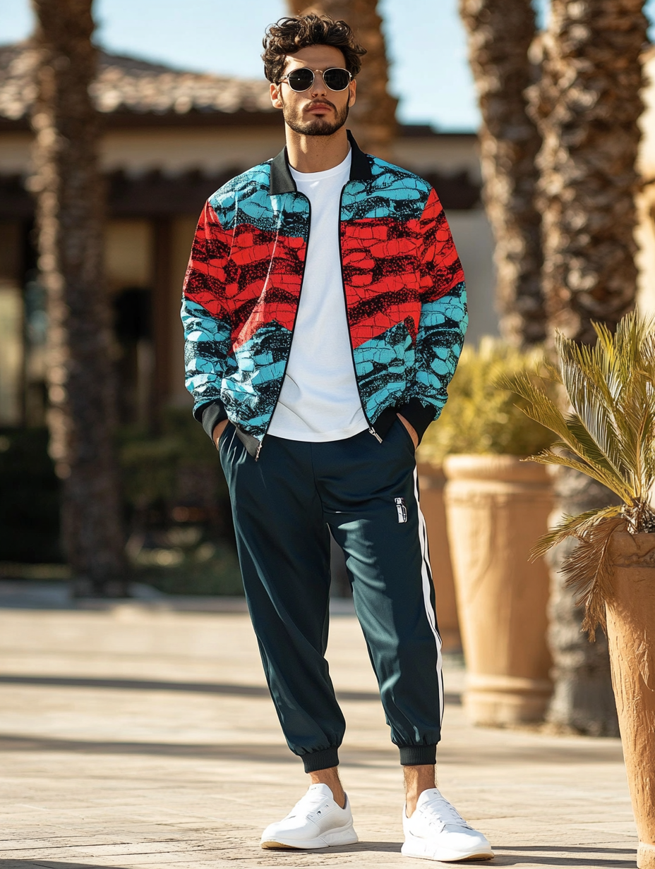 Men's  perfect fit casual  long sleeve sports suit hoodies jacket set two piece set