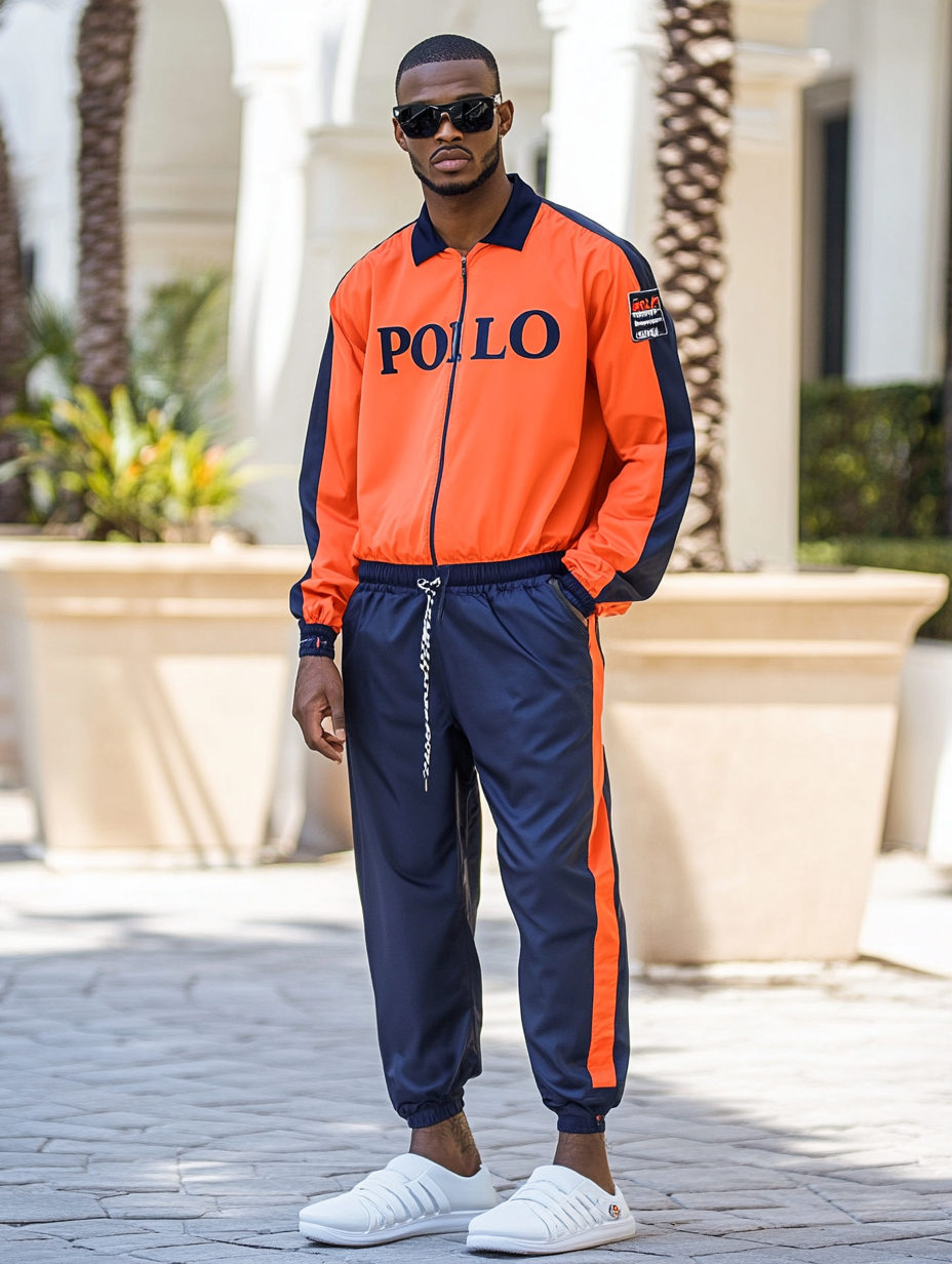 Men luxury best fashion sports suit  jacket two piece set