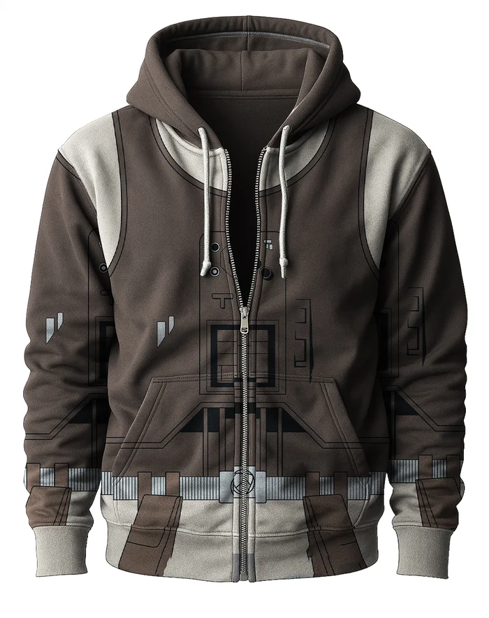 Men's Cos Planet Print Zip-up Hoodie