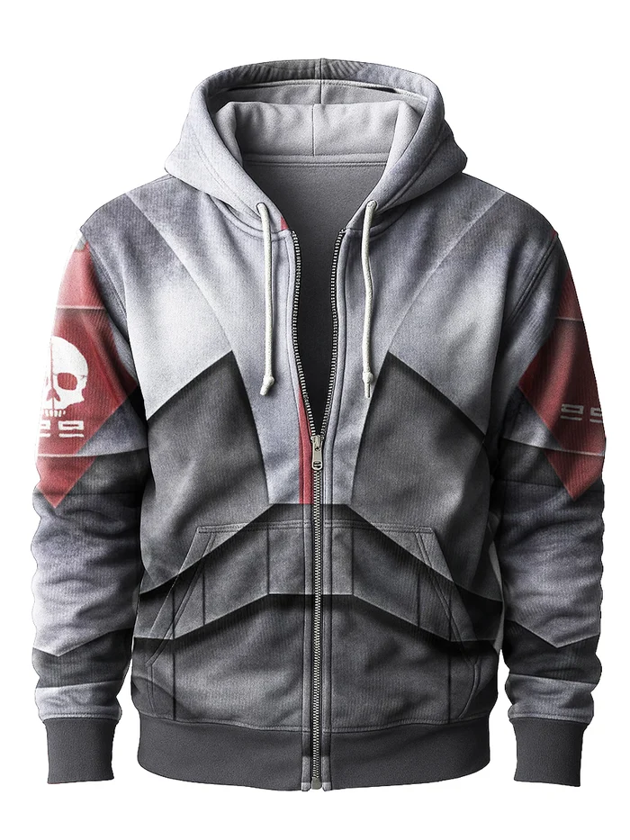 Men's Cos Planet Print Zip-up Hoodie