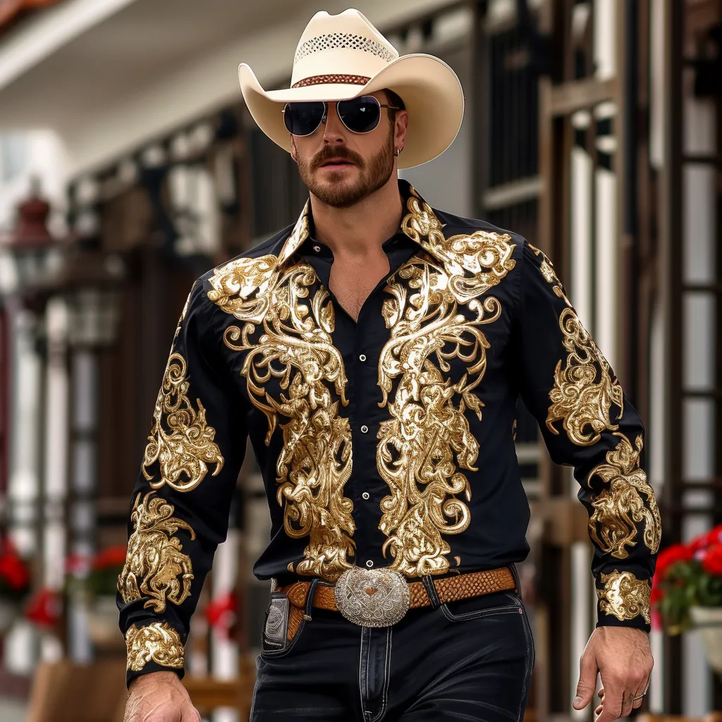 Retro American western cowboy shirt 