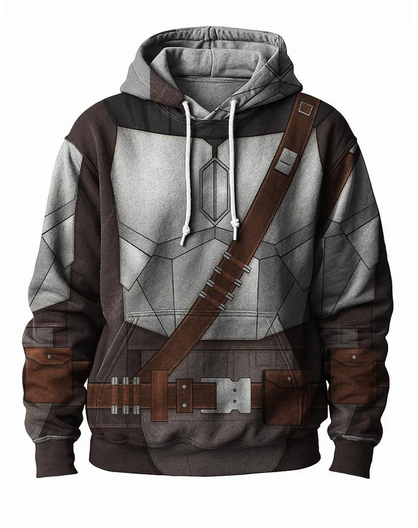 Men's Casual Planet Art Print Hoodie