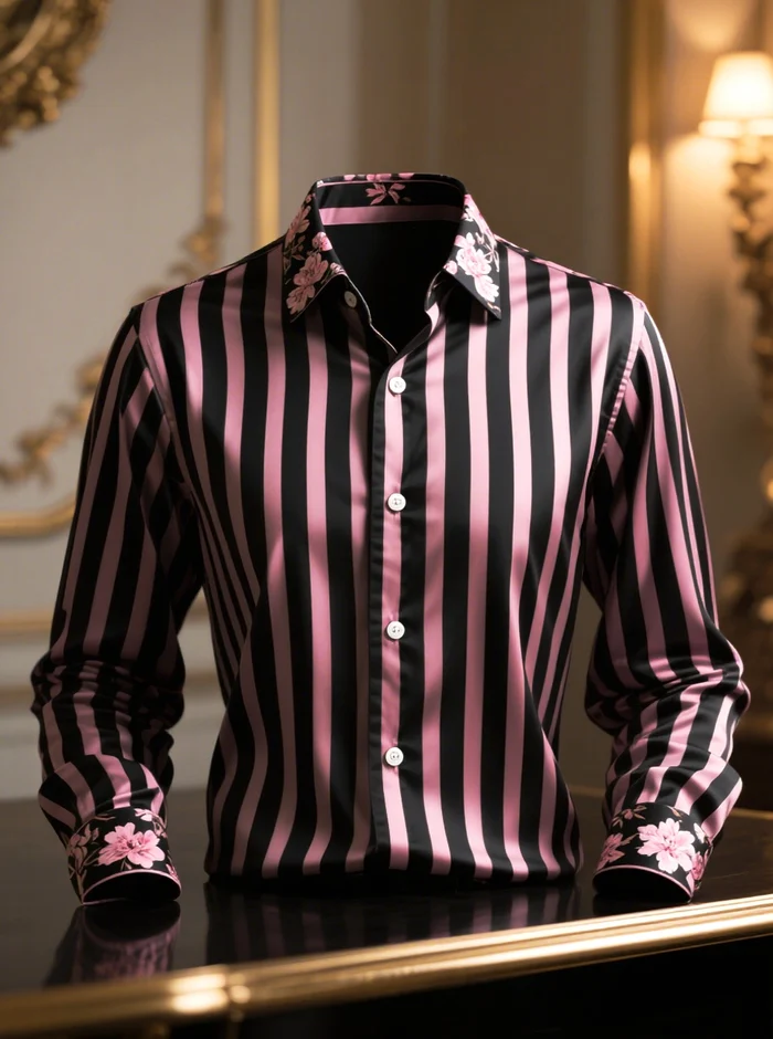 Men's Satin Luxe Long Sleeve Button Down Shirt